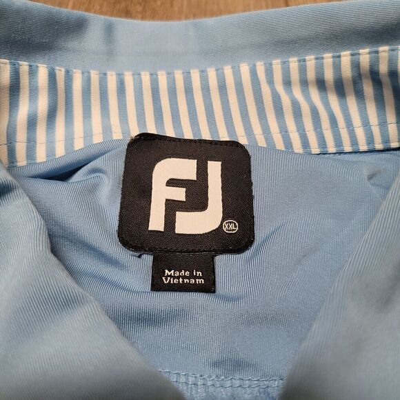 FootJoy Mens Polo Golf Short Sleeve Shirt Blue Polyester Size XXL - Picture 4 of 8